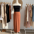 Y2K Ribbed Maxi Skirt & Tube Top Set